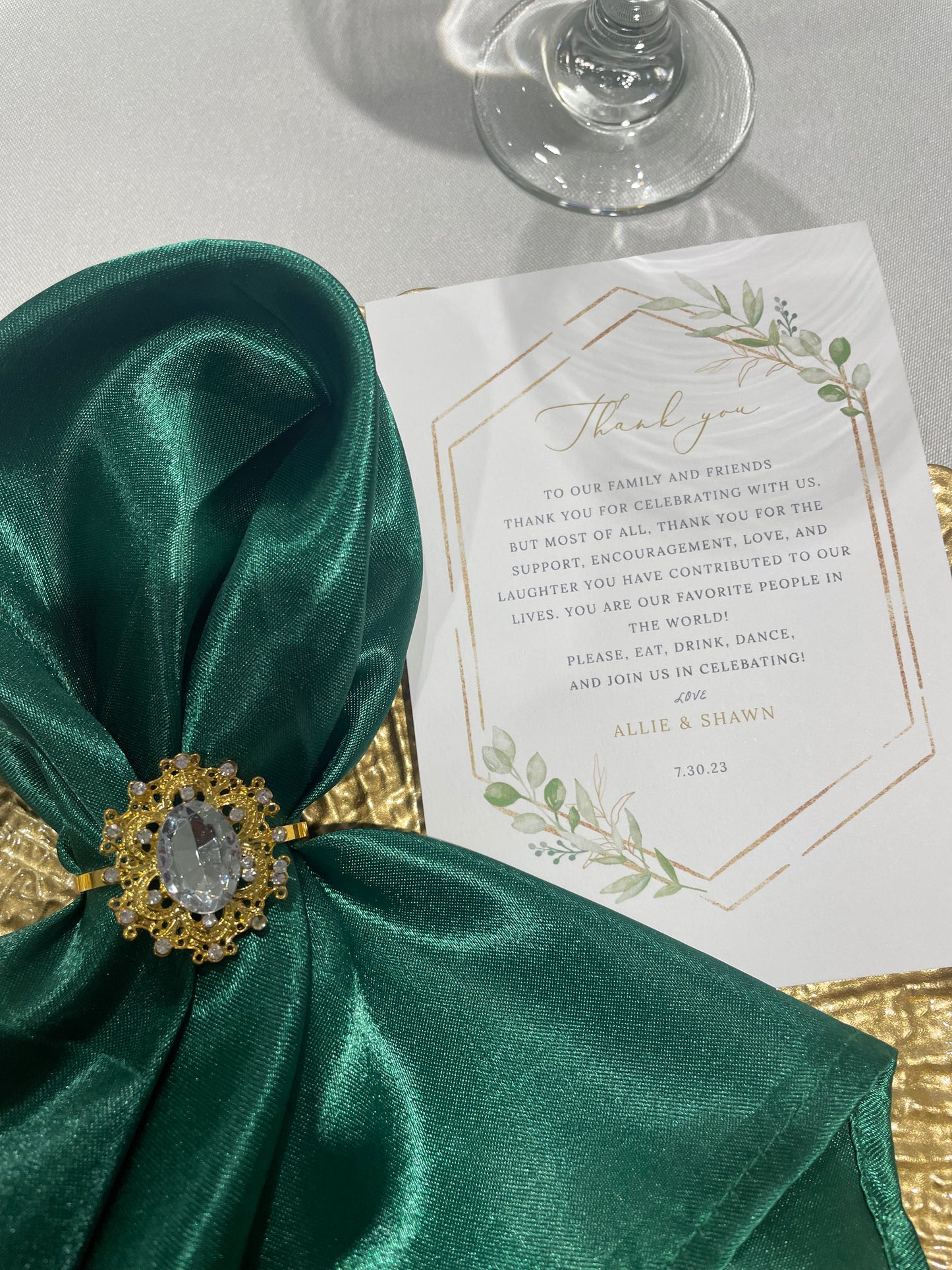 Customized Placement Card